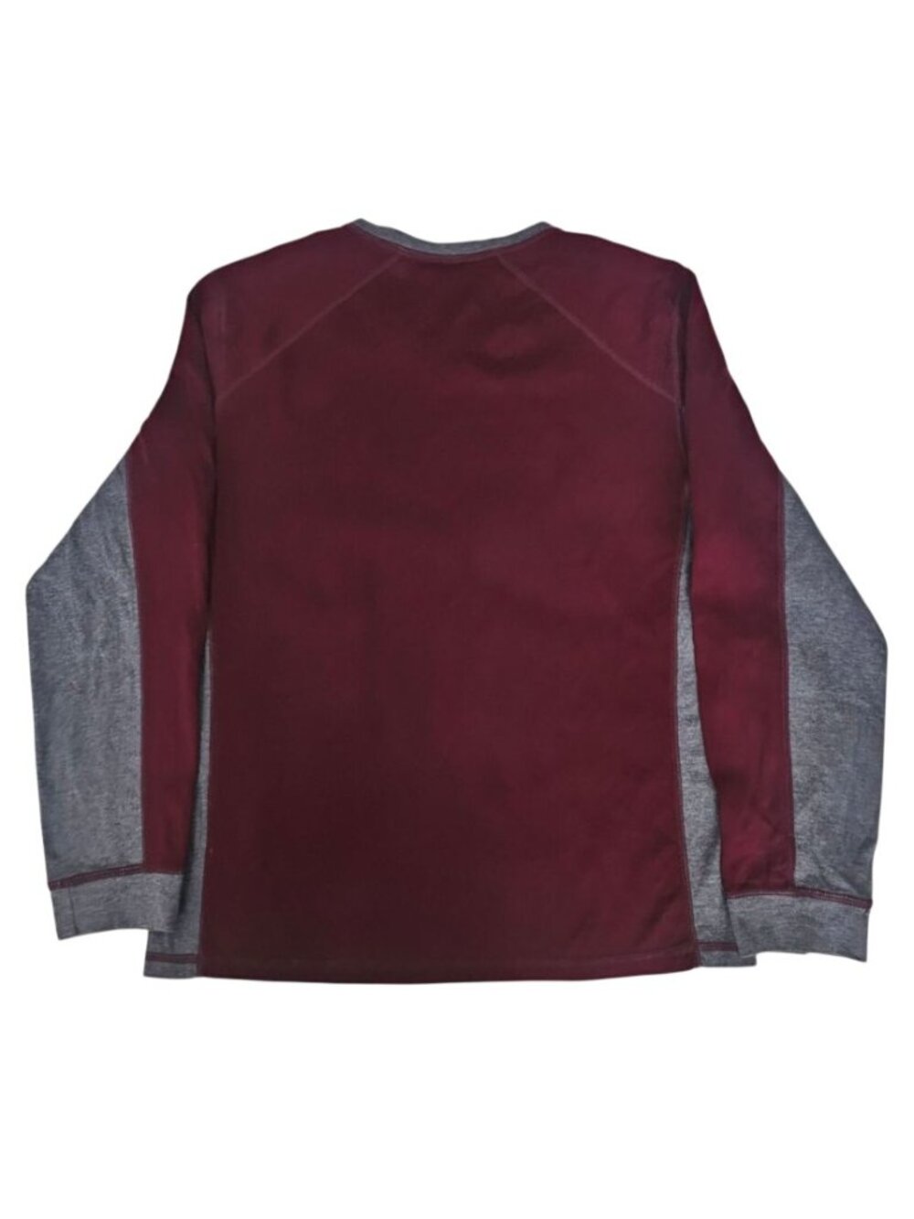 Murano Men's Burgundy/Gray Slim Fit Long Sleeve V-Neck Pullover Shirt Size Large - Picture 3 of 11